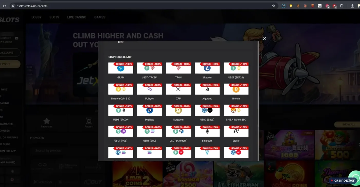 1xSlots blagajna sa kripto opcijama USDT TRC20, TRON, Litecoin i Bitcoin