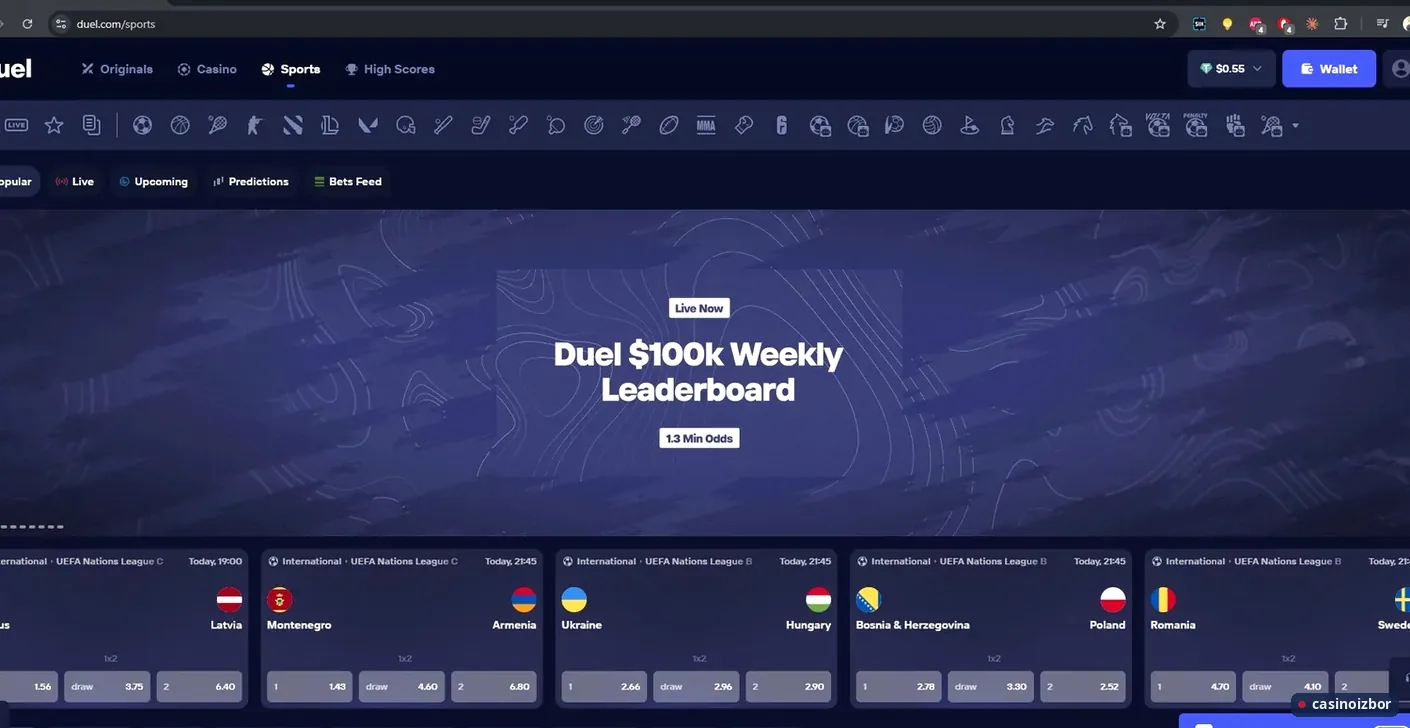 Duel sportsko klađenje sa kvotama za UEFA Ligu nacija